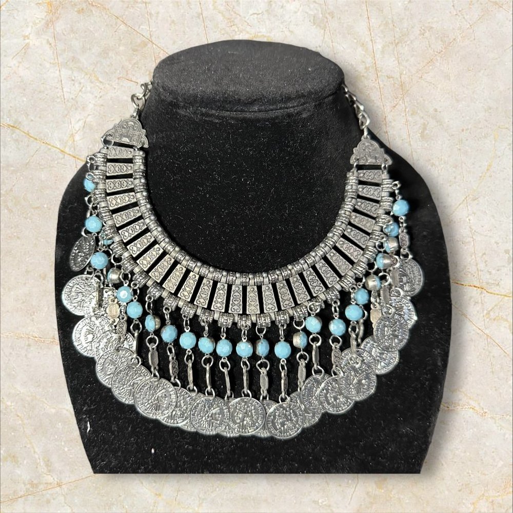 Large‎ Faux Coin Statement Necklace